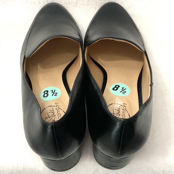 BLACK CASUAL MINIMALIST COMFORT SLIP ON CHUNKY BLOCK HEEL DRESSY LOAFER SZ 8.5M - Picture 8 of 12